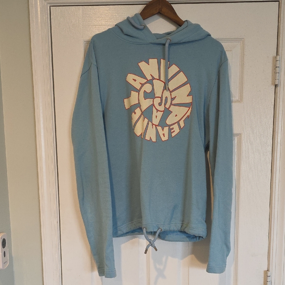 Lanvin Blue Hoodie with Cream Logo